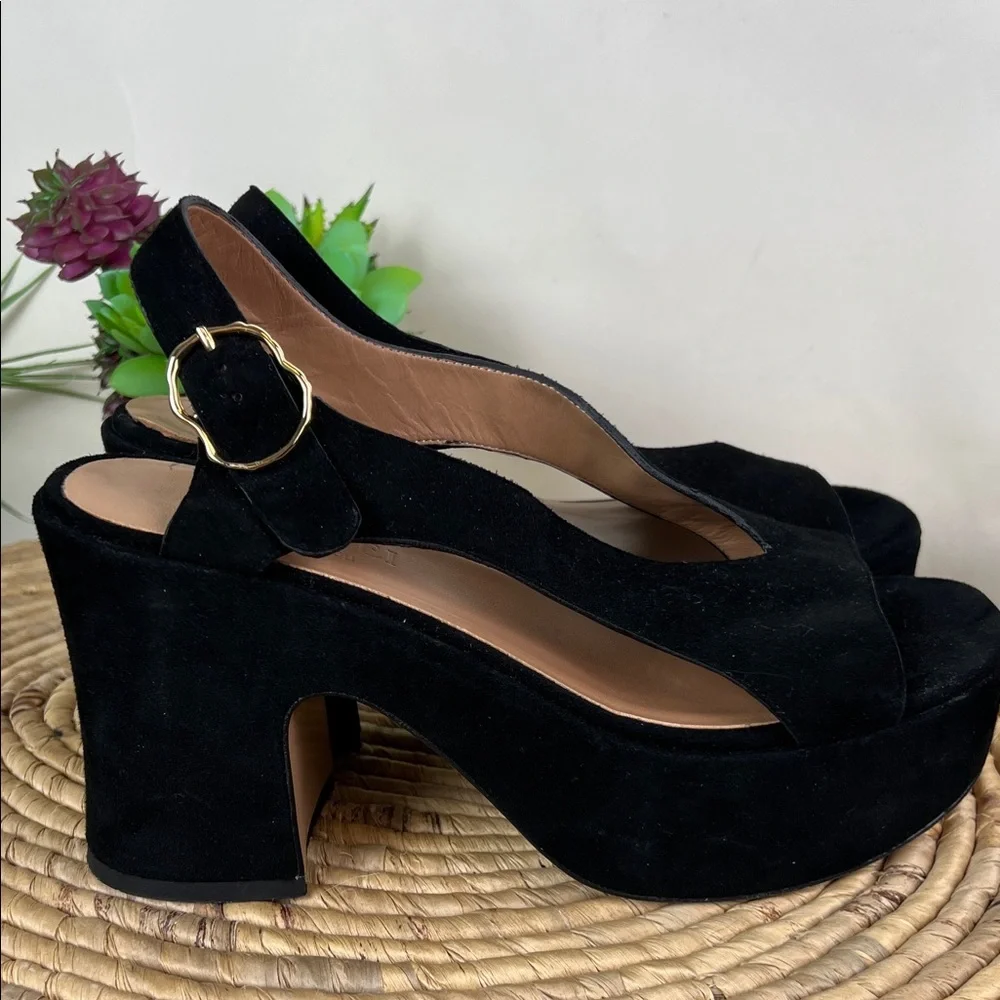 Nomasei Taxi Sandals, Elegant Black Women's Platform Sandals 36.5